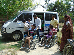 Disabled children's van in Sugauli