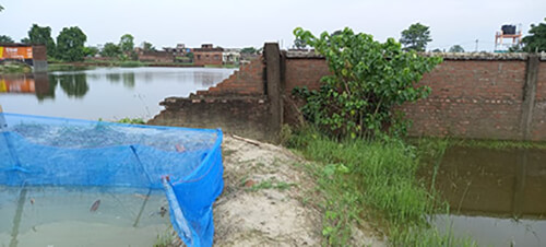Collapsed boundary wall of the Sugauli convent